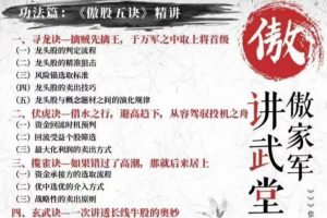 一身傲股《傲家军讲武堂》股票讲座视频教程