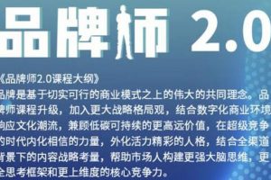 曹成博士《品牌师2.0》全新36节视频课，全体系的品牌构建