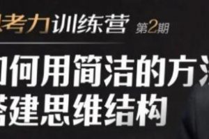 道长《思考力训练营培训视频》如何用简洁的方法搭建思维结构