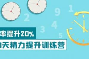《30天精力提升训练营》成功人士的精力管理术，效率提升20%以上