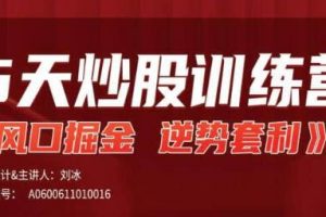 刘冰《逆势套利》5天炒股训练营，风口掘金逆势套利