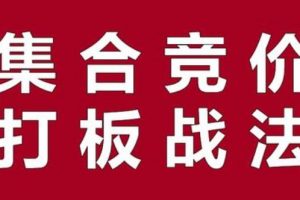 joker皇《集合竞价+打板》教程视频