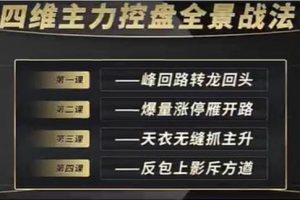 炒股教程《四维主力控盘全景战法》牛散特训营