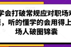职场人破圏锦囊《打破常规应对职场难题》听的懂学的会