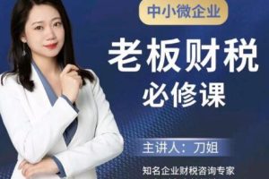 中小微企业《老板财税必修课》刀姐