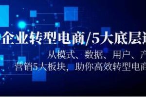 《企业成功转型电商的5大底层逻辑》模式/数据/用户/产品/营销5大板块