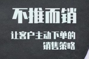 不推而销《让客户主动下单的销售策略》视频课程