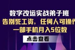 数字能量学《数字改运实战弟子班》任何人可操作，一部手机月入5位数