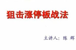 陈辉《狙击涨停板战法》视频教程